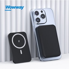 WOWWAY 맥세이프 호환 보조배터리10000mAh 대용량 초고속충전 PD+QC 3.0 기내용 C타입 무선 보조밧데리, 1개, 블랙