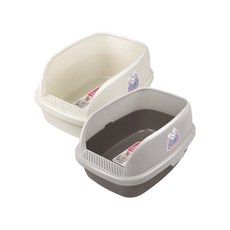 CATIDEA 貓樂適 超大尺寸麵包貓砂盆 貓砂盆 貓便盆 半罩貓砂盆 貓盆, 1個, 麵包貓砂盆【岩灰色】,XL號, 岩灰色