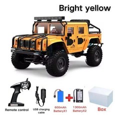 오프로드 몬스터 4WD 산악 RC카 무선 4륜 대형 4wd 원격 입문용 rc카 선물, 옐로우_600mAh 1개+1300mAh 2개