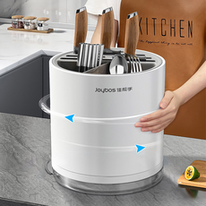 조이보스 대용량 회전 칼꽂이 수저통, 1개, 화이트