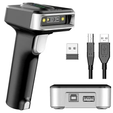 Eyoyo EY-029 자동 감지 스크린 스캐닝 1D 블루투스 바코드 스캐너 2500mAh 전원 표시기 포함 무선 2D Q, 01 Black 2D Scanner