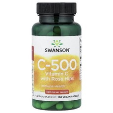 스완슨 비타민 C 로즈 힙 포함 500mg 캡슐