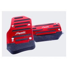 【逸品汽車百貨】汽車通用型改裝腳踏板 裝飾 防滑踏板 免鑽孔 鋁合金 自排檔 手排檔, 手排紅色, 紅色