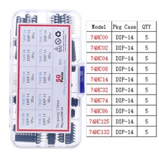 DIP SMD IC 집적 회로 칩 분류 키트 상자 소켓 세트 일반 CMOS 논리 시리즈, 74HC00-74HC132