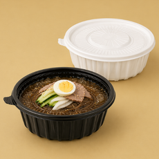 아렌 190파이 냉면용기 pp 미니 탕용기 2size 150개 세트(뚜껑 포함), 소(흑색)