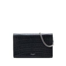 생 로랑 중고 2015 크로커다일 엠보스드 레더 체인 지갑 크로스 백