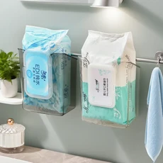 펀치프리 화장지 홀더 종이 방수 주방 랙 보관 액세서리 물티슈 욕실 타월, 라이트 그레이