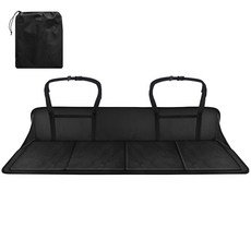 車用可折疊延伸床墊 通用型附收納袋 後座露營床墊輔助板, 黑色