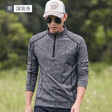 衣貳山 男款長袖運動衣 速乾排汗立領T恤