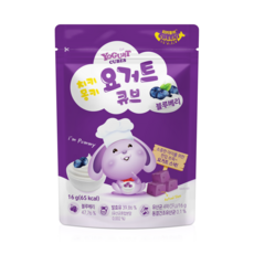 [새로운맛 2종 추가(바나나맛 사과맛)]치키몽키 요거트큐브 6가지맛(플레인 딸기 블루베리 망고 바나나 사과), 1개, 블루베리맛, 16g