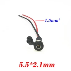 5.52.5/5.52.1mm 전기 리튬 배터리 자전거 연결 충전 포트 DC 전원 공급 장치 케이블 유선 소켓이있는 여성