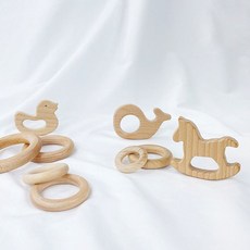 뜨개비즈 나무 우드 원목 링 공예용 DIY 부자재, 하트