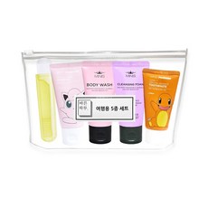 여행용 5종 세트 샴푸 바디 치약 칫솔 폼클렌저, 1세트