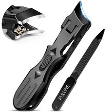 남성용 두꺼운 손톱용 손톱깎이 안전 장치가 있는 성장한 발톱을 위한 작업용 기울어진 발톱깎이 남성 여성 성인을 대형 손톱깎이 긴 손잡이 선물 검은색, 4 Black Slanted Nail Clippers, 1