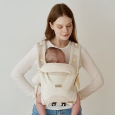 마롤로뜨 아기띠 니트 매쉬 가볍고 편한 경량 신생아 어부바 침받이 포켓 힙시트 슬링띠, 오트 아이보리