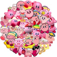 번블랙 별의커비 캐릭터 굿즈 방수 다꾸 폰꾸 스티커, 1세트, 50개입, 별의커비1