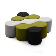 패브릭 특수모양 의자 소파 조합 대기실 쉼터 휴게실, 블랙  길이 95x 너비 95x 높이 41cm