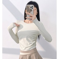 收腰顯瘦運動長袖 透氣舒適羅紋款 瑜伽跑步健身上衣 寬鬆顯瘦遮肉輕薄速乾