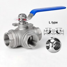 L타입 T 304 내부 나사산 수동 밸브 1/2, 02 L Type, 05 1/4인치