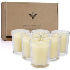 화이트 밀랍 보티브 캔들-6팩 내추럴 세트 홈 룸 데코 파티 웨딩 스파 선물 12시간 소각, White