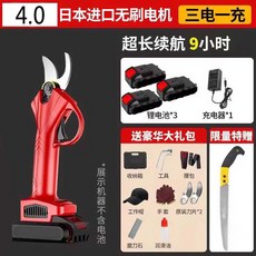 충전식 전지가위 전동 자동 원예 전정 가지치기 조경, 1개, 수입 방수 무브러시 4.0 (3배터리 1충전)