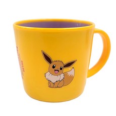 韓國正版 POKEMON 皮卡丘精靈寶可夢不鏽鋼學習筷餐盤組，兒童餐具，左右手適用，可換造型, 1個, 伊布雙色杯, 黃色