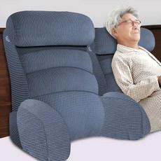 등쿠션 삼각 침대베개 헤드 롱베개 소파 등받이 좌식, 1개, I. KNew 2nd Generation. 회색 파란색