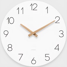 mooas Flatwood 迷你靜音掛鐘 25cm, 白色