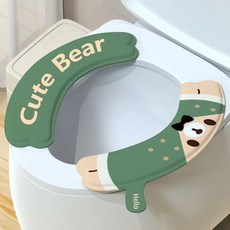 可愛動物造型馬桶墊, 1個, 海洋綠