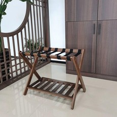 접이식 러기지랙 수화물 호텔 객실 여행 수하물 펜션, 1단, 고급 호두색 행거 불필요