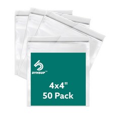 50팩 투명 소형 플라스틱 지퍼락 백 - 6mm 내구성 있는 튼튼한 지퍼 백 - 다양한 사이즈 10.2 x 10.2 x 12.7 x 12.7 x 12.7 cm - 주얼리 스낵