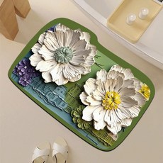 폴라도레 빨아쓰는 규조토 발매트 착시 3D 입체 귀여운 캐릭터 주방 욕실 화장실 매트, 24.유러피안플라워, 1개