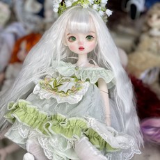 30公分 BJD 娃娃 6分關節娃娃 3D真眼 改妝娃娃, 1個, 綠色鈴蘭（娃頭開蓋）,整娃配普通胖體