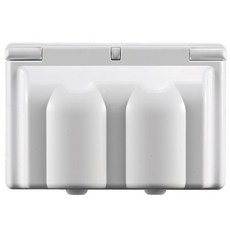 진흥 매입콘센트 FS 2구 방우형 가로 기타 전기용품, 1개