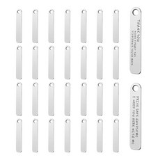 FRAME 프레임ndino 30팩 조각 직사각형 빈 태그 스테인리스 스틸 스탬핑 블랭크 참 키체인 하이퀄리티 주얼리 제작용 스틸 원석 없음. 304953, FRAME 프레임ndino, 30팩 조각 직사각형 빈