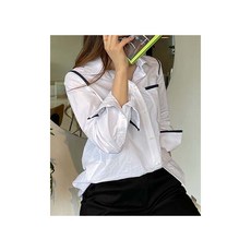 패션스타트 패턴인 P1614 여성 포인트 칼라 기본 셔츠 옷 패턴 옷본 도안, 1개, 혼합