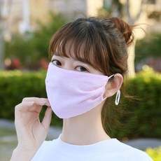 麵紗透氣防紫外線全臉護頸掛耳遮臉口罩 夏季防曬薄款 女款防塵 春秋季冰感降溫親膚透氣 UPF50高效防曬 可水洗, 1個, 短款粉色