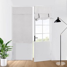 HAOYONG 암막 프렌치 도어 커튼 프라이버시 도어 커튼 문 창문용 단열 창문 도어 패널 벨크로 타이 업 커튼 교실 창문 커버 사이드라이트 도어용 - 패널 1개 너비 66.6