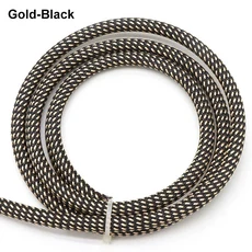1/2/5/10/20/30/50M 6mm 절연 PET 브레이드 슬리브 확장 케이블 외장 랩 보호기 와이어 용, 03 Gold Black, 03 2 Meters, 01 6mm, 1개
