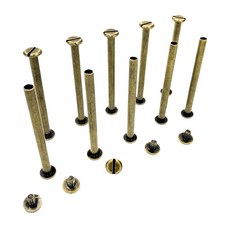 shangren 시카고 스크류 DIY 가죽 책 스크랩북 사진 앨범 가죽 벨트 실버 톤을위한 10pcs 금속 플랫 헤드 리벳, 철, 청동