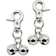 개 목걸이를 위한 KITTAIL 벨 - 개와 고양이를 2팩 스테인리스 스틸 목걸이 반려동물 펜던트 액세서리 트레이닝 칼라 참과 헤비 듀티 스냅 클립 실버 크리스마스 선물, Silver