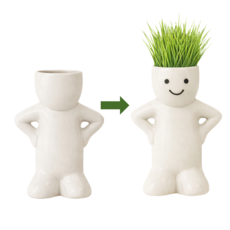 잔디머리 인형 키우기 키트 1p l 어린이 식물 키우기 l DIY 식물 관찰 체험 키트, 03. 앉아있는 모양, white