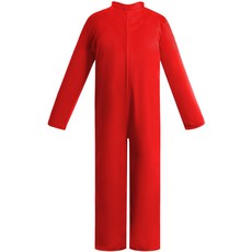 紅色連身衣兒童角色扮演服裝，舒適長袖派對萬聖節服裝