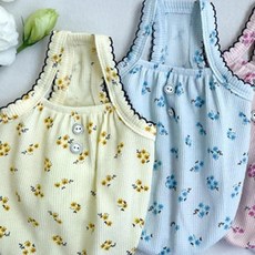 강아지 꽃잎 항아리 나시티 블루 2XL 1P, 1개, 상세페이지 참조