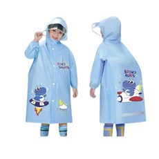 萱寶媽咪baby童裝館 兒童書包雨衣，可愛恐龍造型，輕便舒適，透明帽簷