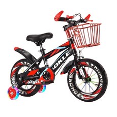 AOKLE 兒童腳踏車 適用於2-10歲, 12寸紅色, 如圖所示