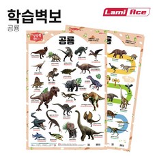 라미에이스 유아포스터 아기벽보 신생아 학습 벽그림 양면학습벽보 공룡 520x765mm, 단품
