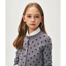 무신사 스탠다드 MUSINSA STANDARD KIDS 폴카 도트 라운드 넥 가디건 [미디엄 그레이] MKFWC3K04-MR 479938