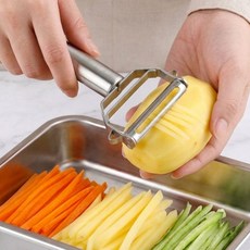 다로엘 다용도 만능채칼 스테인레스 야채 당근 감자 필러 슬라이서, 1개, 모노 실버 플로우