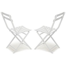 메블르 철제 접이식 의자 2개 세트, 화이트